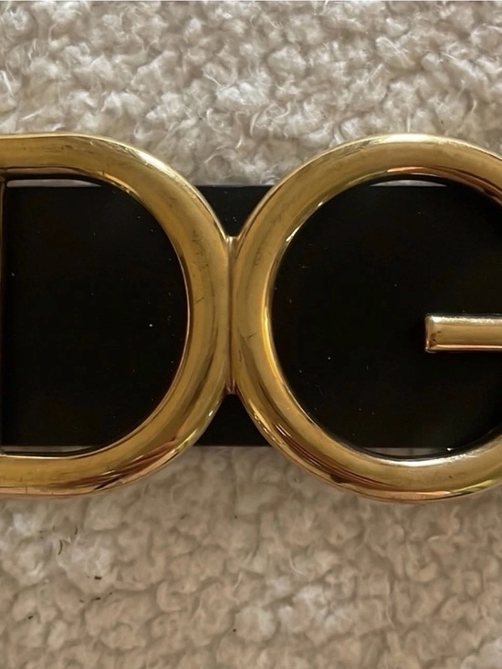 DOLCE & GABBANA Black Leather Belt with Gold DG Buckle - women main image 5